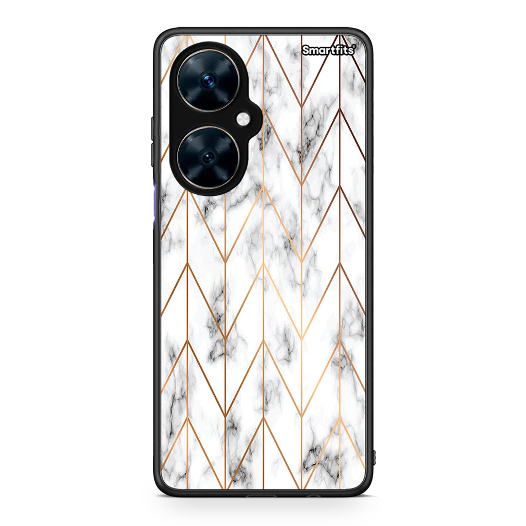 44 - Huawei Nova 11i Gold Geometric Marble case, cover, bumper