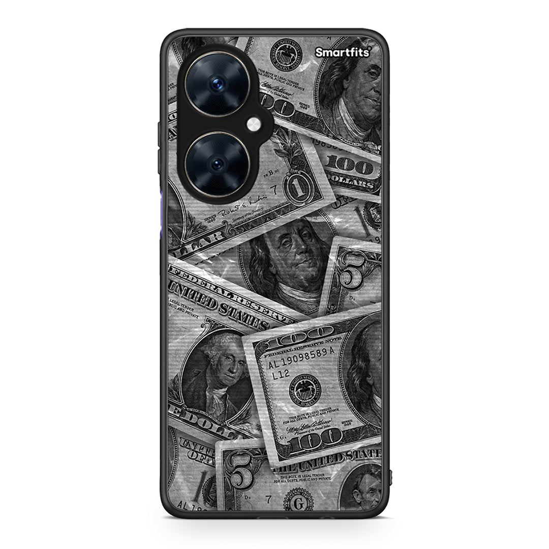 Huawei Nova 11i Money Dollars θήκη από τη Smartfits με σχέδιο στο πίσω μέρος και μαύρο περίβλημα | Smartphone case with colorful back and black bezels by Smartfits