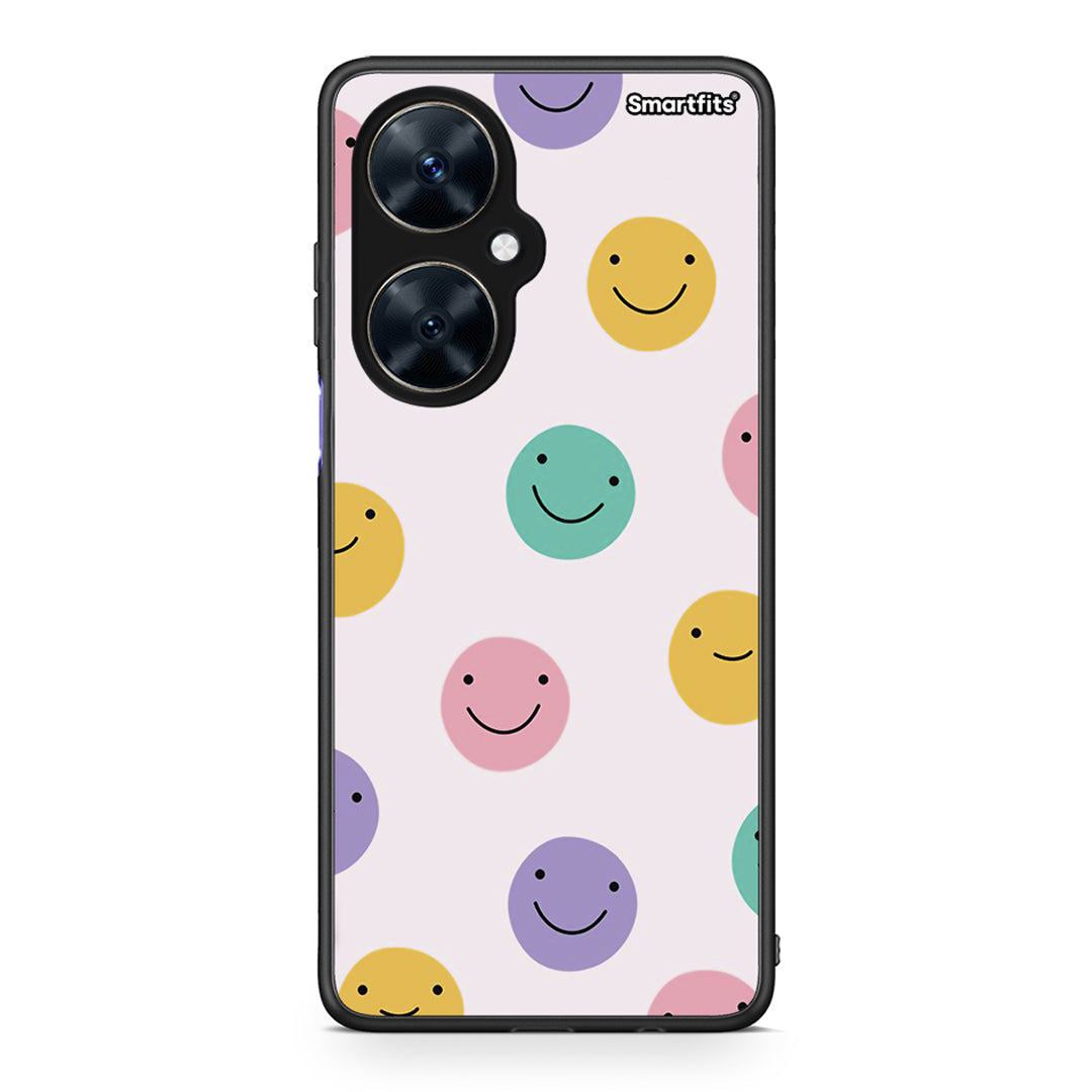 Huawei Nova 11i Smiley Faces θήκη από τη Smartfits με σχέδιο στο πίσω μέρος και μαύρο περίβλημα | Smartphone case with colorful back and black bezels by Smartfits