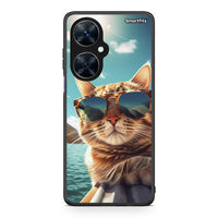 Thumbnail for Huawei Nova 11i Summer Cat θήκη από τη Smartfits με σχέδιο στο πίσω μέρος και μαύρο περίβλημα | Smartphone case with colorful back and black bezels by Smartfits