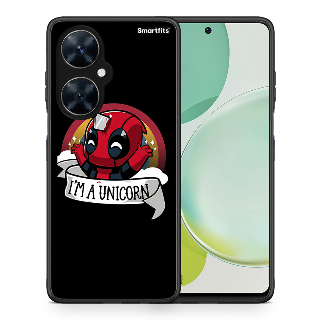 Θήκη Huawei Nova 11i Unicorn Deadpool από τη Smartfits με σχέδιο στο πίσω μέρος και μαύρο περίβλημα | Huawei Nova 11i Unicorn Deadpool case with colorful back and black bezels