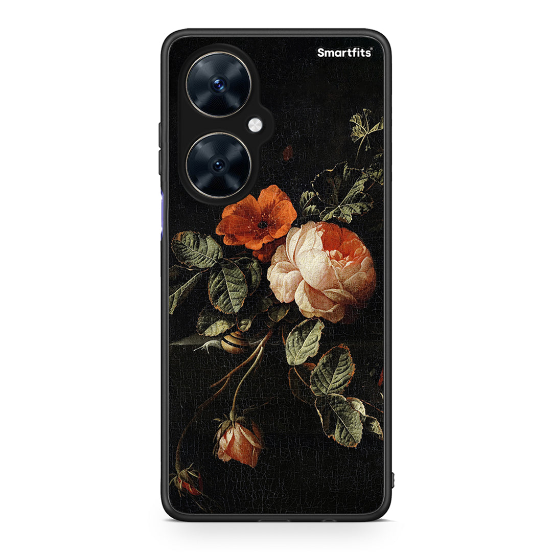 Huawei Nova 11i Vintage Roses θήκη από τη Smartfits με σχέδιο στο πίσω μέρος και μαύρο περίβλημα | Smartphone case with colorful back and black bezels by Smartfits