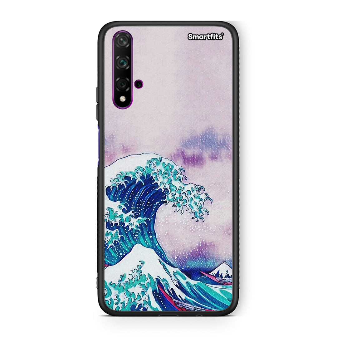 Huawei Nova 5T Blue Waves θήκη από τη Smartfits με σχέδιο στο πίσω μέρος και μαύρο περίβλημα | Smartphone case with colorful back and black bezels by Smartfits