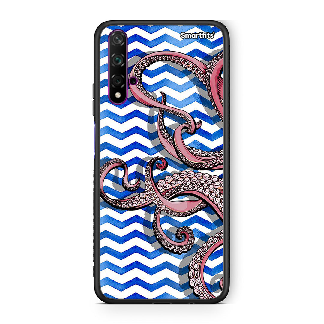 Huawei Nova 5T Chevron Devilfish θήκη από τη Smartfits με σχέδιο στο πίσω μέρος και μαύρο περίβλημα | Smartphone case with colorful back and black bezels by Smartfits