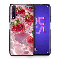 Thumbnail for Θήκη Huawei Nova 5T/Honor 20 Juicy Strawberries από τη Smartfits με σχέδιο στο πίσω μέρος και μαύρο περίβλημα | Huawei Nova 5T/Honor 20 Juicy Strawberries case with colorful back and black bezels