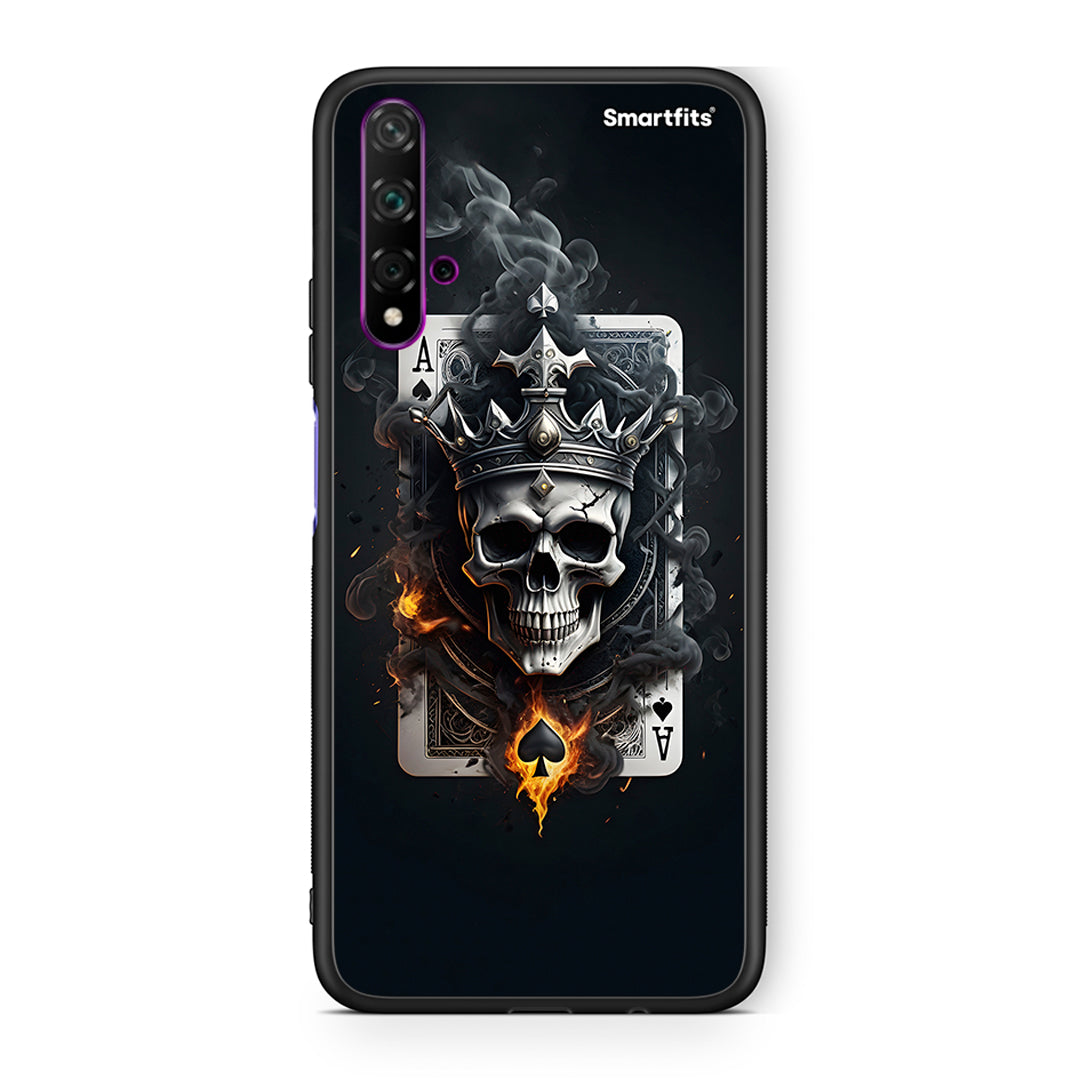 Huawei Nova 5T Skull King Ace θήκη από τη Smartfits με σχέδιο στο πίσω μέρος και μαύρο περίβλημα | Smartphone case with colorful back and black bezels by Smartfits