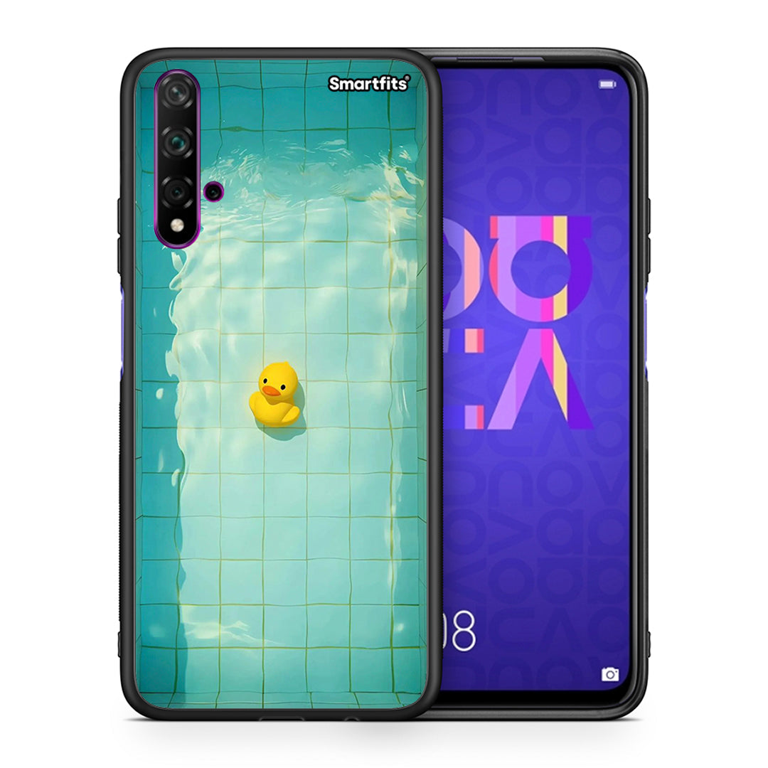 Θήκη Huawei Nova 5T/Honor 20 Yellow Duck από τη Smartfits με σχέδιο στο πίσω μέρος και μαύρο περίβλημα | Huawei Nova 5T/Honor 20 Yellow Duck case with colorful back and black bezels