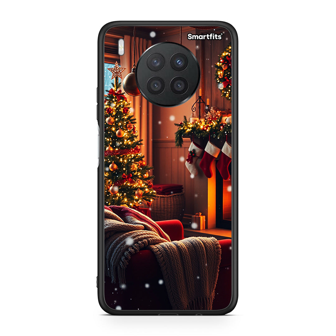 Huawei Nova 8i / Honor 50 Lite Home For Christmas θήκη από τη Smartfits με σχέδιο στο πίσω μέρος και μαύρο περίβλημα | Smartphone case with colorful back and black bezels by Smartfits