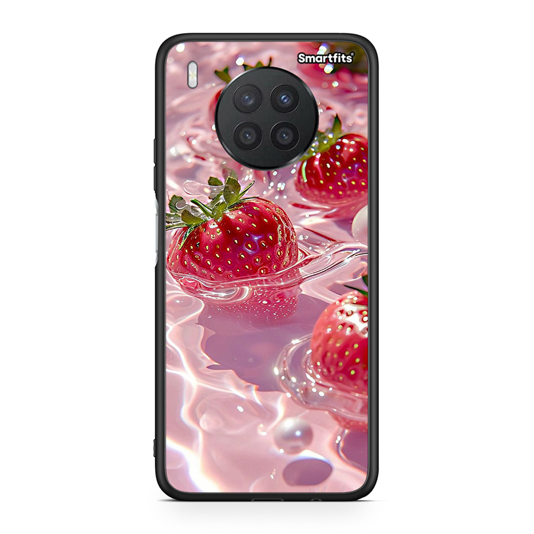 Huawei Nova 8i / Honor 50 Lite Juicy Strawberries θήκη από τη Smartfits με σχέδιο στο πίσω μέρος και μαύρο περίβλημα | Smartphone case with colorful back and black bezels by Smartfits