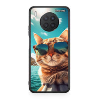 Thumbnail for Huawei Nova 8i / Honor 50 Lite Summer Cat θήκη από τη Smartfits με σχέδιο στο πίσω μέρος και μαύρο περίβλημα | Smartphone case with colorful back and black bezels by Smartfits