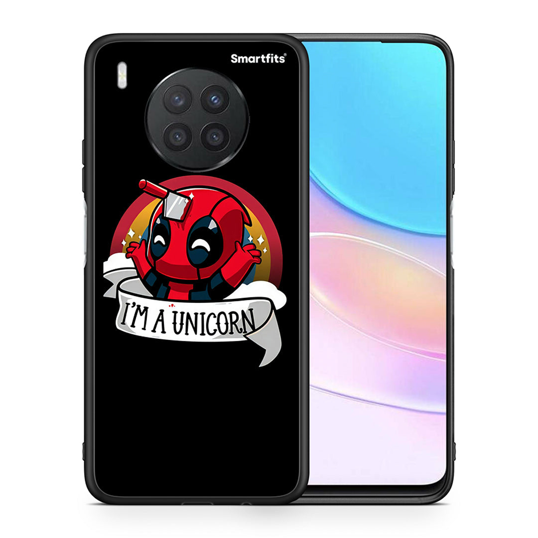 Θήκη Huawei Nova 8i / Honor 50 Lite Unicorn Deadpool από τη Smartfits με σχέδιο στο πίσω μέρος και μαύρο περίβλημα | Huawei Nova 8i / Honor 50 Lite Unicorn Deadpool case with colorful back and black bezels