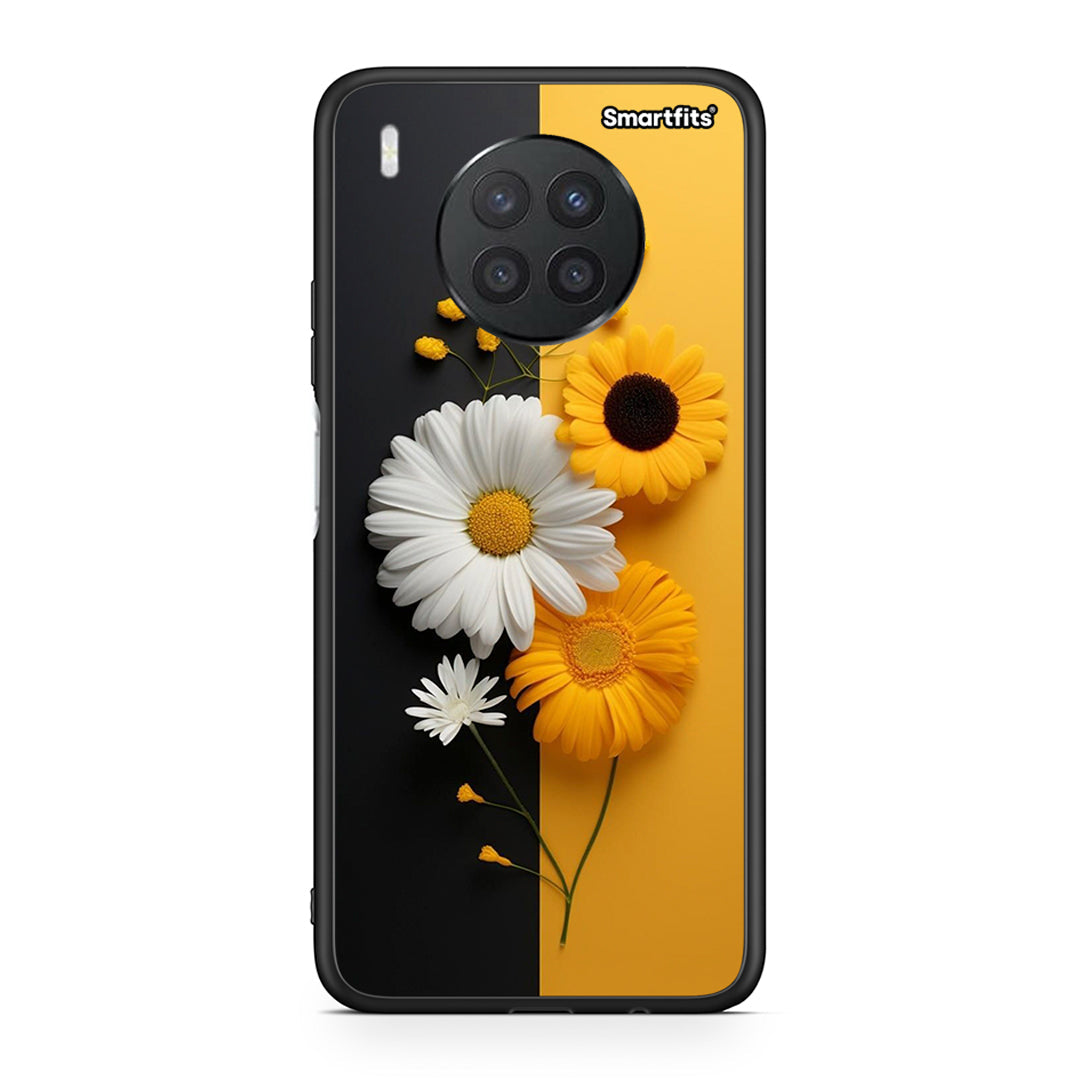 Huawei Nova 8i / Honor 50 Lite Yellow Daisies θήκη από τη Smartfits με σχέδιο στο πίσω μέρος και μαύρο περίβλημα | Smartphone case with colorful back and black bezels by Smartfits