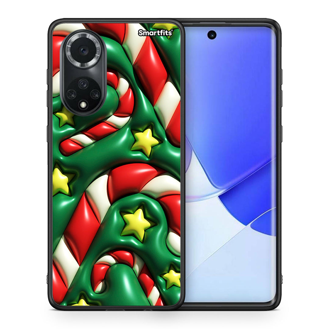 Θήκη Huawei Nova 9/Honor 50 Christmas Bubbles από τη Smartfits με σχέδιο στο πίσω μέρος και μαύρο περίβλημα | Huawei Nova 9/Honor 50 Christmas Bubbles case with colorful back and black bezels