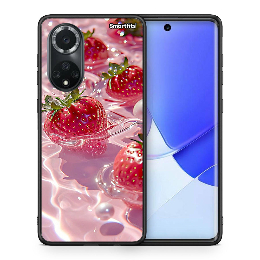 Θήκη Huawei Nova 9/Honor 50 Juicy Strawberries από τη Smartfits με σχέδιο στο πίσω μέρος και μαύρο περίβλημα | Huawei Nova 9/Honor 50 Juicy Strawberries case with colorful back and black bezels