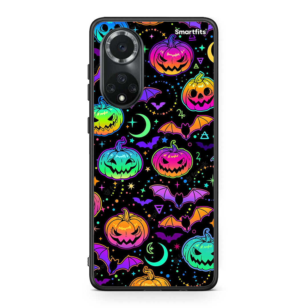 Huawei Nova 9/Honor 50 Neon Halloween θήκη από τη Smartfits με σχέδιο στο πίσω μέρος και μαύρο περίβλημα | Smartphone case with colorful back and black bezels by Smartfits