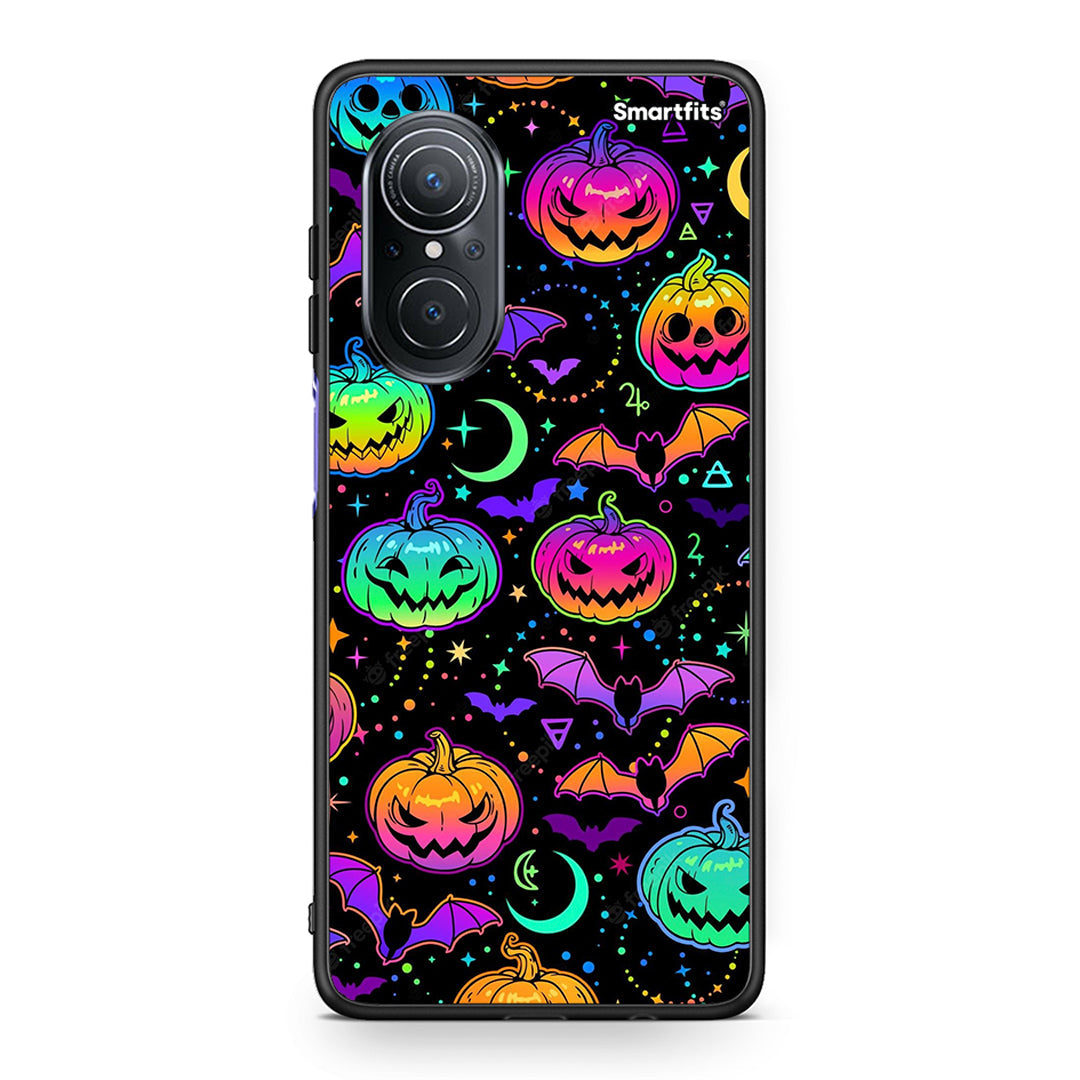 Huawei Nova 9 SE Neon Halloween θήκη από τη Smartfits με σχέδιο στο πίσω μέρος και μαύρο περίβλημα | Smartphone case with colorful back and black bezels by Smartfits