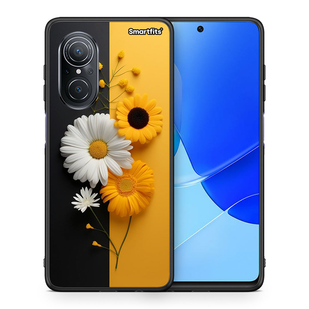 Θήκη Huawei Nova 9 SE Yellow Daisies από τη Smartfits με σχέδιο στο πίσω μέρος και μαύρο περίβλημα | Huawei Nova 9 SE Yellow Daisies case with colorful back and black bezels