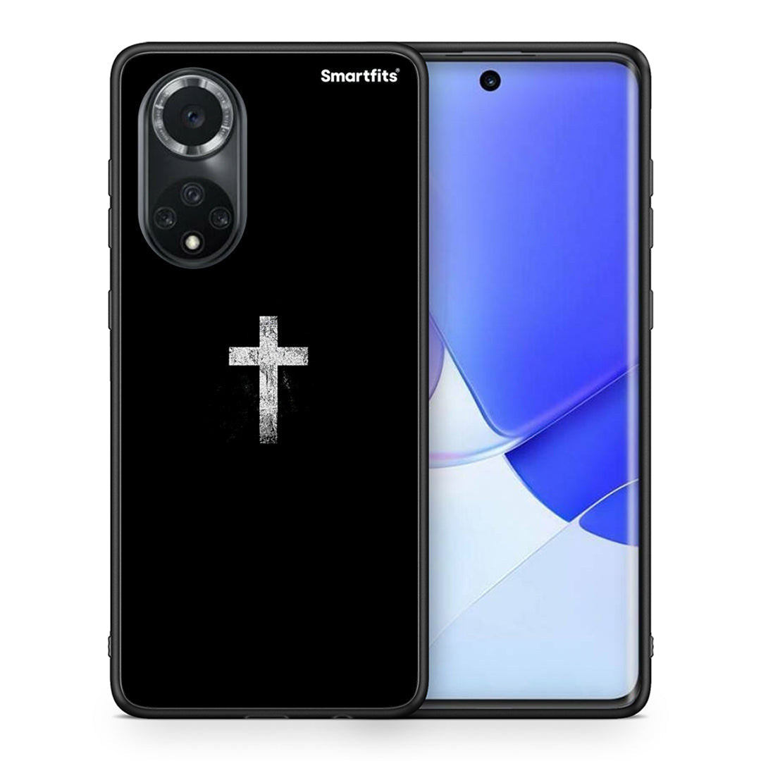 Θήκη Huawei Nova 9/Honor 50 White Cross από τη Smartfits με σχέδιο στο πίσω μέρος και μαύρο περίβλημα | Huawei Nova 9/Honor 50 White Cross case with colorful back and black bezels