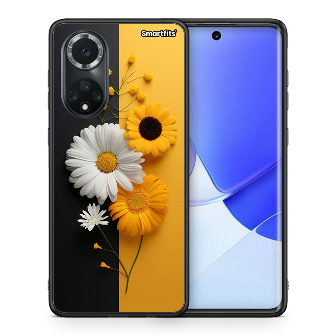 Θήκη Huawei Nova 9/Honor 50 Yellow Daisies από τη Smartfits με σχέδιο στο πίσω μέρος και μαύρο περίβλημα | Huawei Nova 9/Honor 50 Yellow Daisies case with colorful back and black bezels