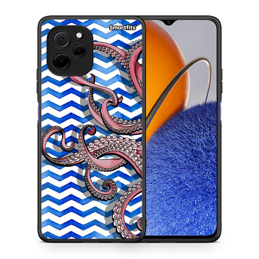 Θήκη Huawei Nova Y61 Chevron Devilfish από τη Smartfits με σχέδιο στο πίσω μέρος και μαύρο περίβλημα | Huawei Nova Y61 Chevron Devilfish Case with Colorful Back and Black Bezels