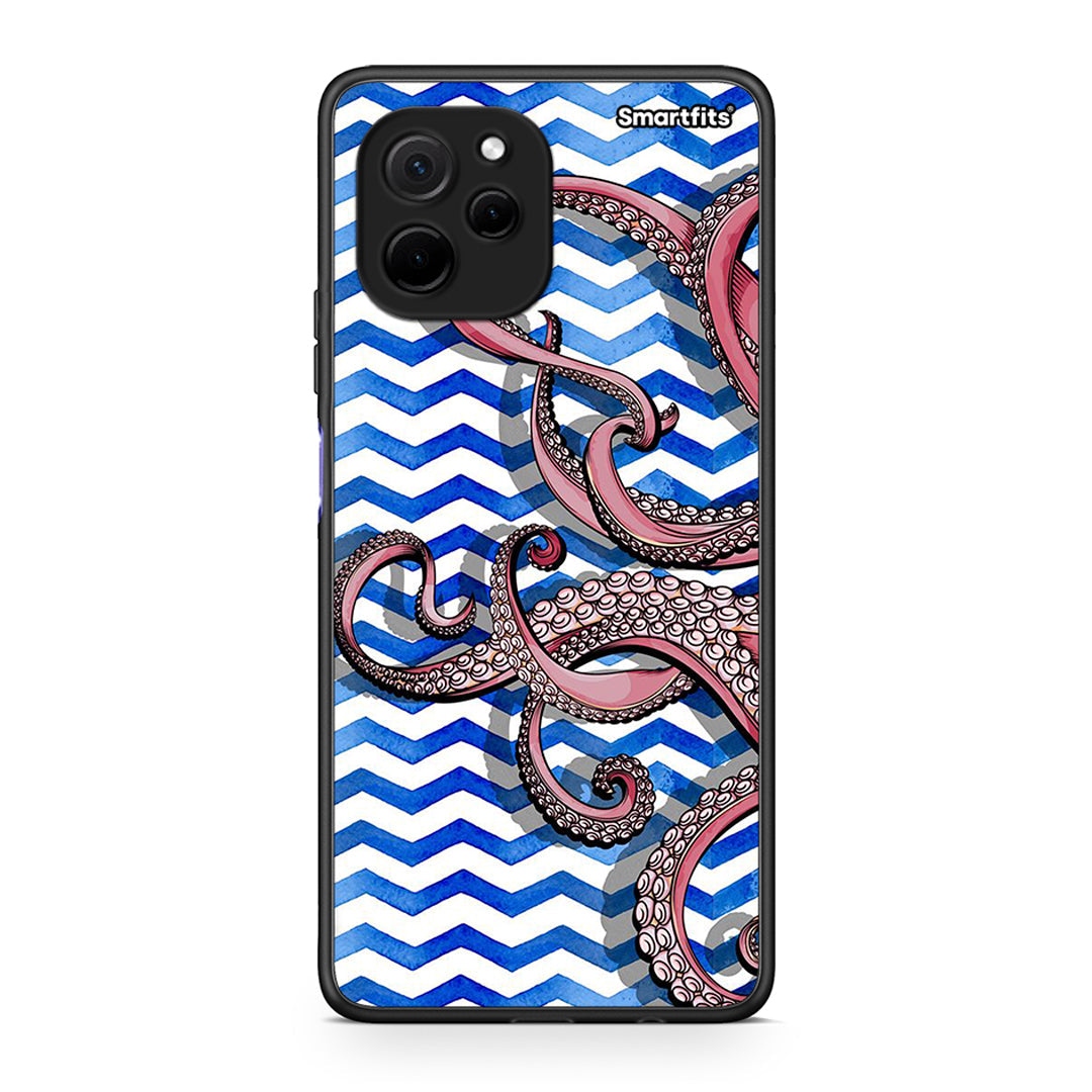 Θήκη Huawei Nova Y61 Chevron Devilfish από τη Smartfits με σχέδιο στο πίσω μέρος και μαύρο περίβλημα | Huawei Nova Y61 Chevron Devilfish Case with Colorful Back and Black Bezels