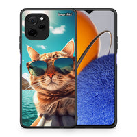 Thumbnail for Θήκη Huawei Nova Y61 Summer Cat από τη Smartfits με σχέδιο στο πίσω μέρος και μαύρο περίβλημα | Huawei Nova Y61 Summer Cat Case with Colorful Back and Black Bezels