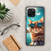 Thumbnail for Θήκη Huawei Nova Y61 Summer Cat από τη Smartfits με σχέδιο στο πίσω μέρος και μαύρο περίβλημα | Huawei Nova Y61 Summer Cat Case with Colorful Back and Black Bezels