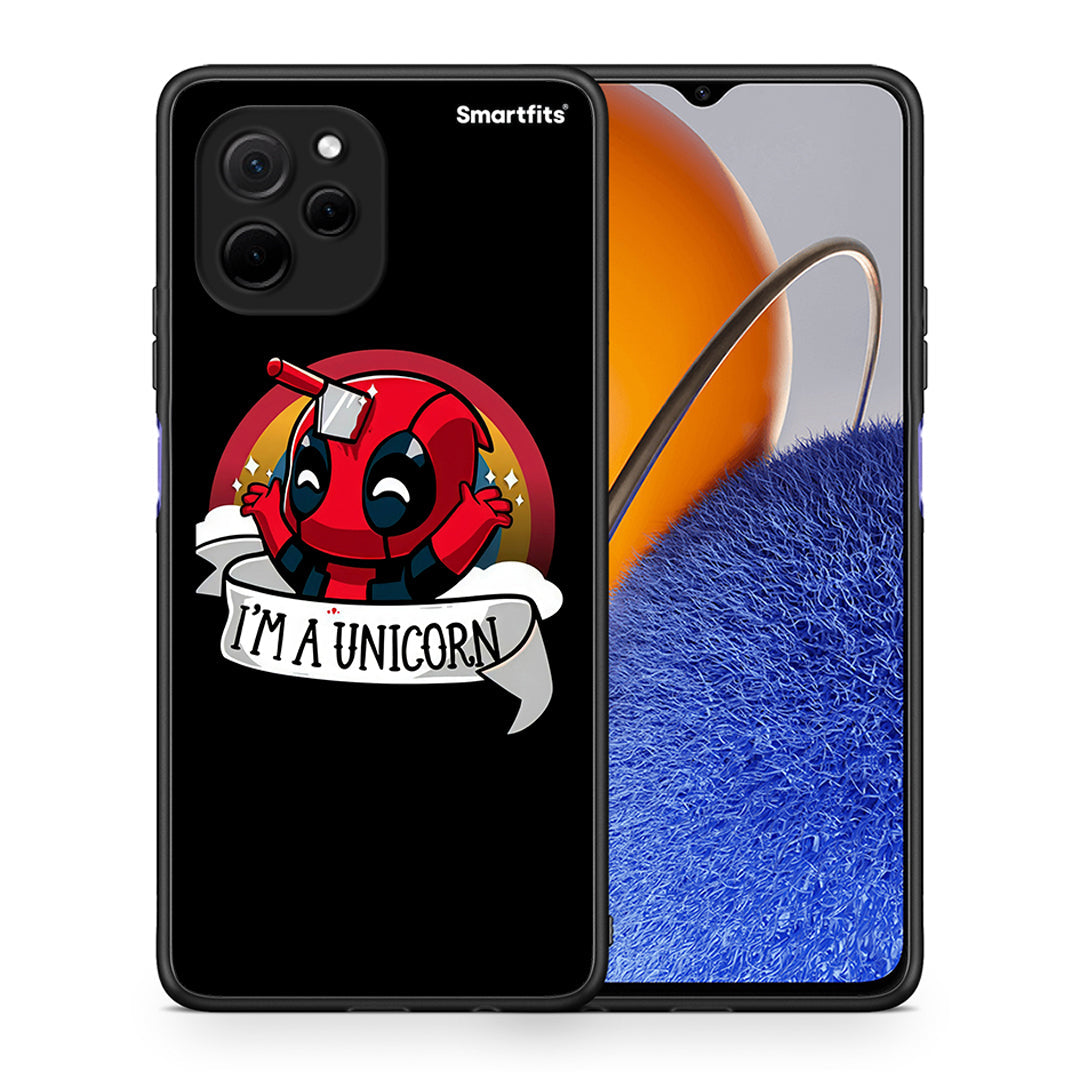 Θήκη Huawei Nova Y61 Unicorn Deadpool από τη Smartfits με σχέδιο στο πίσω μέρος και μαύρο περίβλημα | Huawei Nova Y61 Unicorn Deadpool Case with Colorful Back and Black Bezels