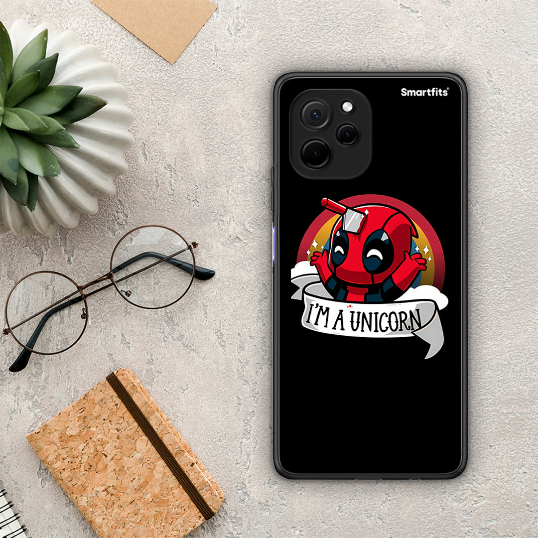 Θήκη Huawei Nova Y61 Unicorn Deadpool από τη Smartfits με σχέδιο στο πίσω μέρος και μαύρο περίβλημα | Huawei Nova Y61 Unicorn Deadpool Case with Colorful Back and Black Bezels