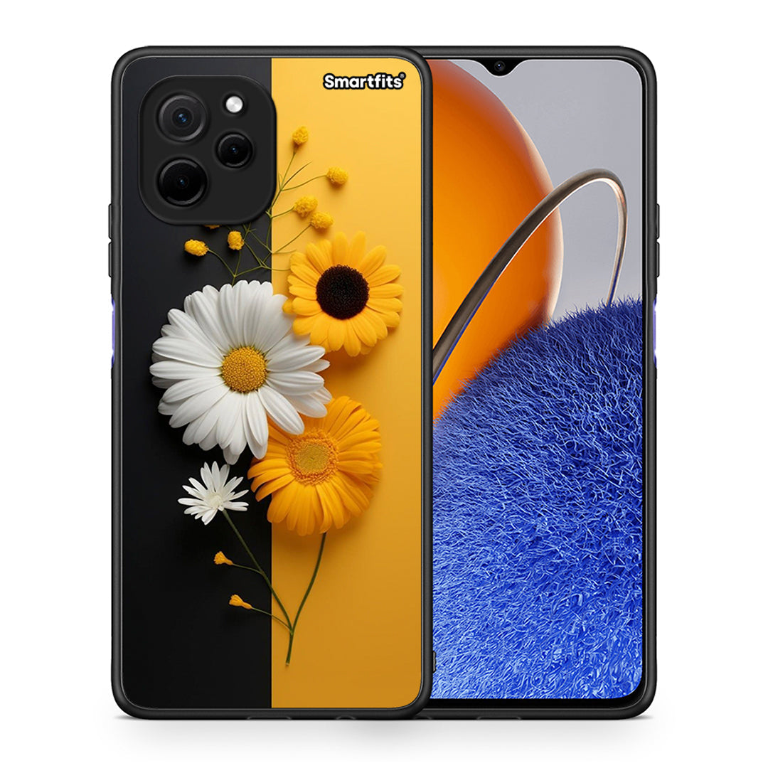 Θήκη Huawei Nova Y61 Yellow Daisies από τη Smartfits με σχέδιο στο πίσω μέρος και μαύρο περίβλημα | Huawei Nova Y61 Yellow Daisies Case with Colorful Back and Black Bezels