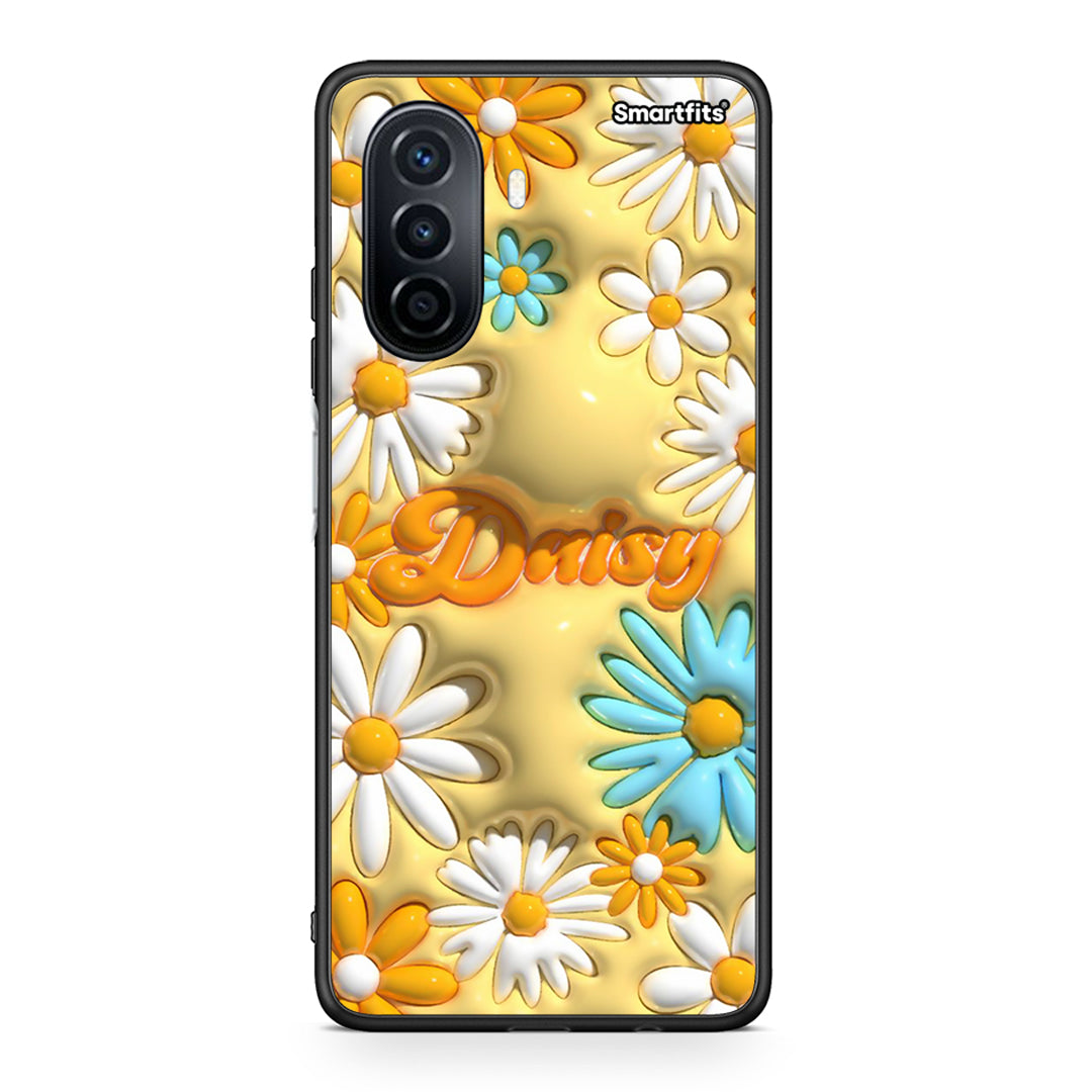 Huawei Nova Y70 Bubble Daisies θήκη από τη Smartfits με σχέδιο στο πίσω μέρος και μαύρο περίβλημα | Smartphone case with colorful back and black bezels by Smartfits