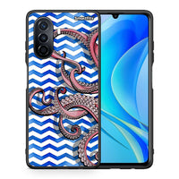 Thumbnail for Θήκη Huawei Nova Y70 Chevron Devilfish από τη Smartfits με σχέδιο στο πίσω μέρος και μαύρο περίβλημα | Huawei Nova Y70 Chevron Devilfish case with colorful back and black bezels