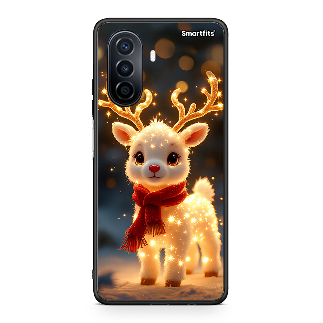 Huawei Nova Y70 Christmas Cutie θήκη από τη Smartfits με σχέδιο στο πίσω μέρος και μαύρο περίβλημα | Smartphone case with colorful back and black bezels by Smartfits