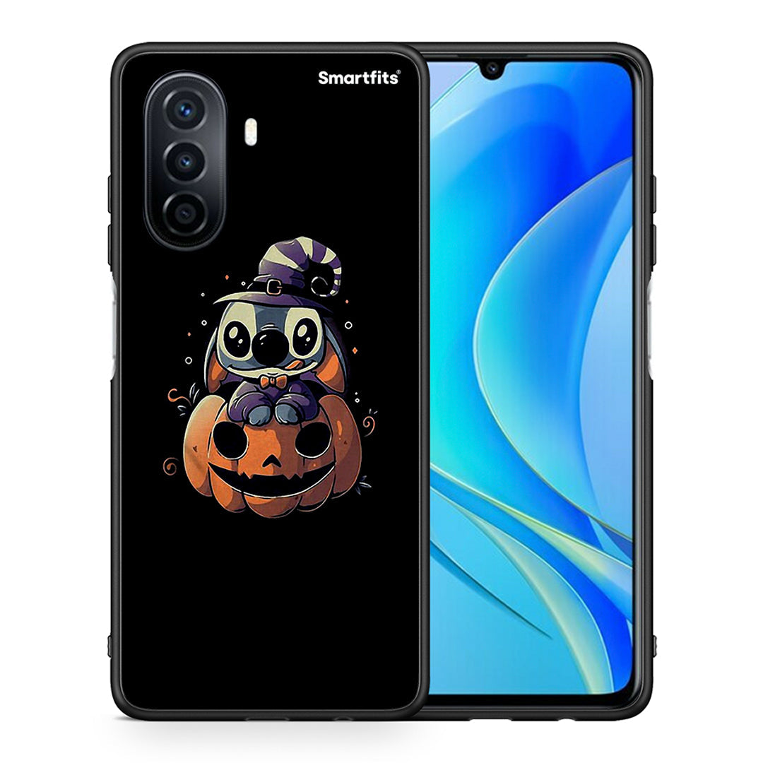 Θήκη Huawei Nova Y70 Halloween Stitch από τη Smartfits με σχέδιο στο πίσω μέρος και μαύρο περίβλημα | Huawei Nova Y70 Halloween Stitch case with colorful back and black bezels