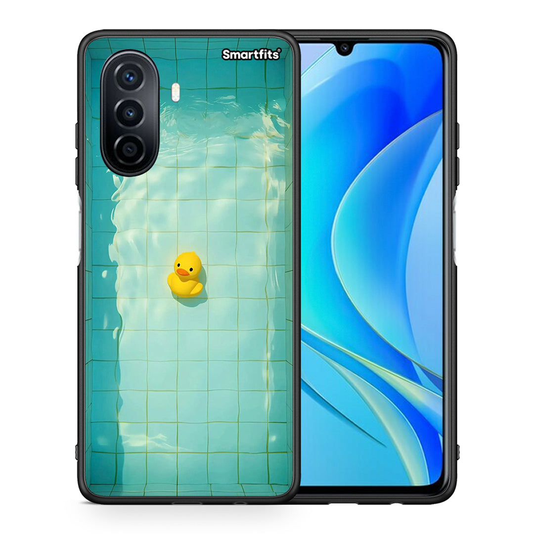 Θήκη Huawei Nova Y70 Yellow Duck από τη Smartfits με σχέδιο στο πίσω μέρος και μαύρο περίβλημα | Huawei Nova Y70 Yellow Duck case with colorful back and black bezels