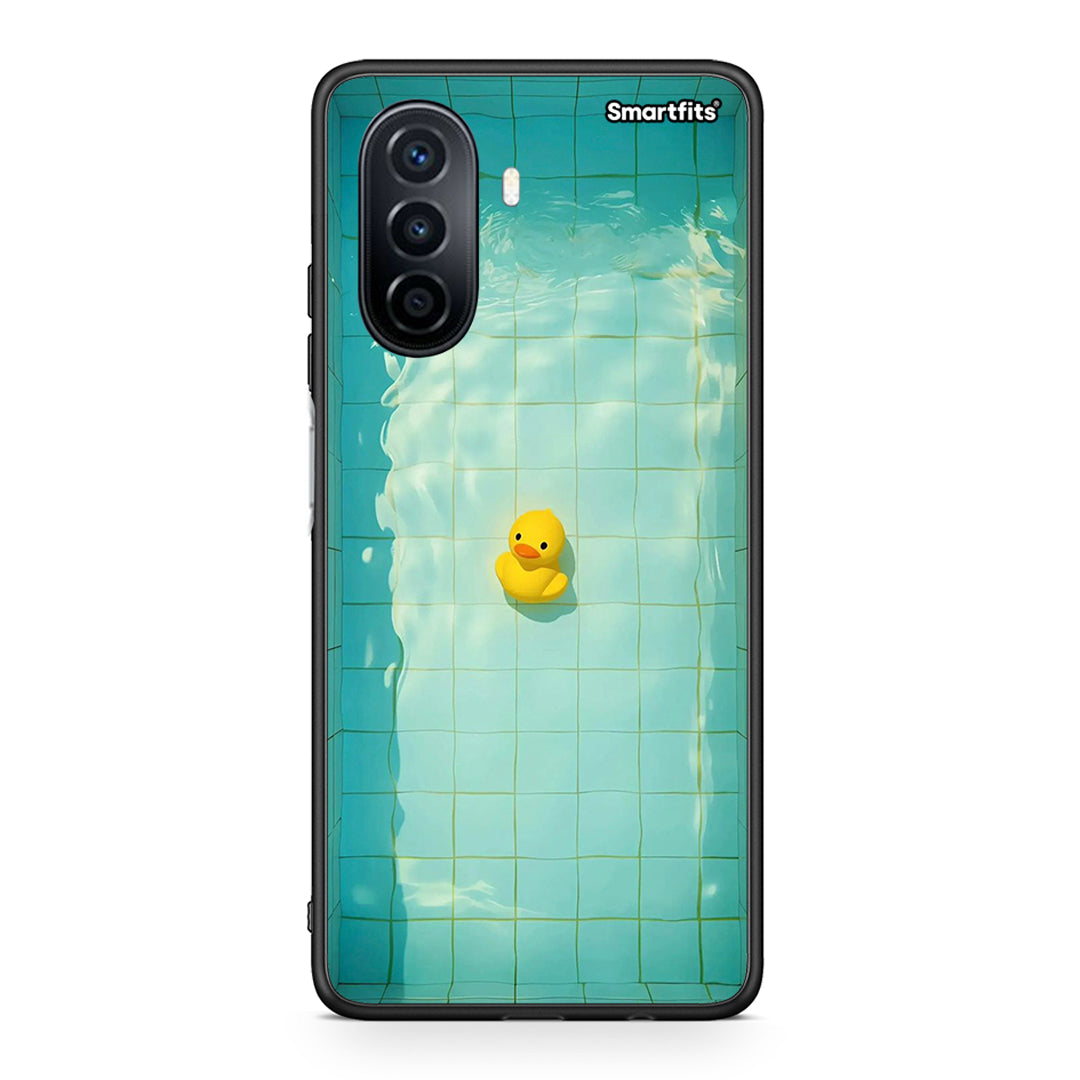 Huawei Nova Y70 Yellow Duck θήκη από τη Smartfits με σχέδιο στο πίσω μέρος και μαύρο περίβλημα | Smartphone case with colorful back and black bezels by Smartfits