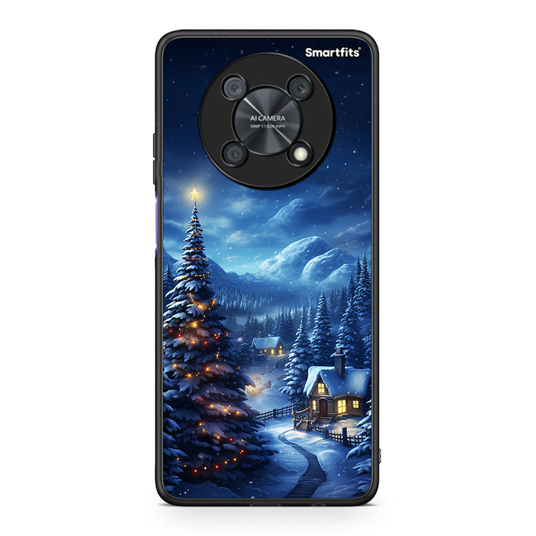 Huawei Nova Y90 Christmas Scenery θήκη από τη Smartfits με σχέδιο στο πίσω μέρος και μαύρο περίβλημα | Smartphone case with colorful back and black bezels by Smartfits