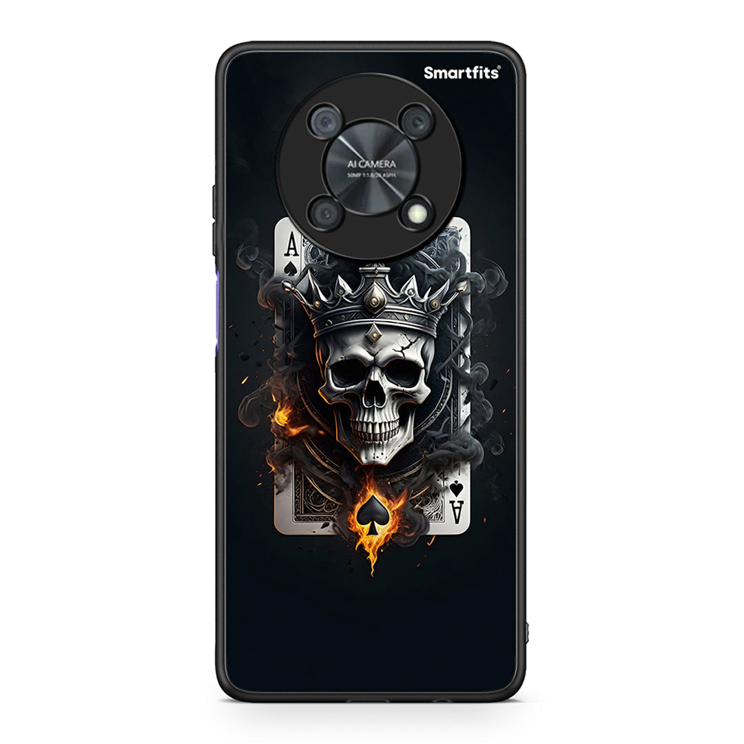 Huawei Nova Y90 Skull King Ace θήκη από τη Smartfits με σχέδιο στο πίσω μέρος και μαύρο περίβλημα | Smartphone case with colorful back and black bezels by Smartfits