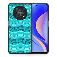 Thumbnail for Θήκη Huawei Nova Y90 Swimming Dolphins από τη Smartfits με σχέδιο στο πίσω μέρος και μαύρο περίβλημα | Huawei Nova Y90 Swimming Dolphins case with colorful back and black bezels