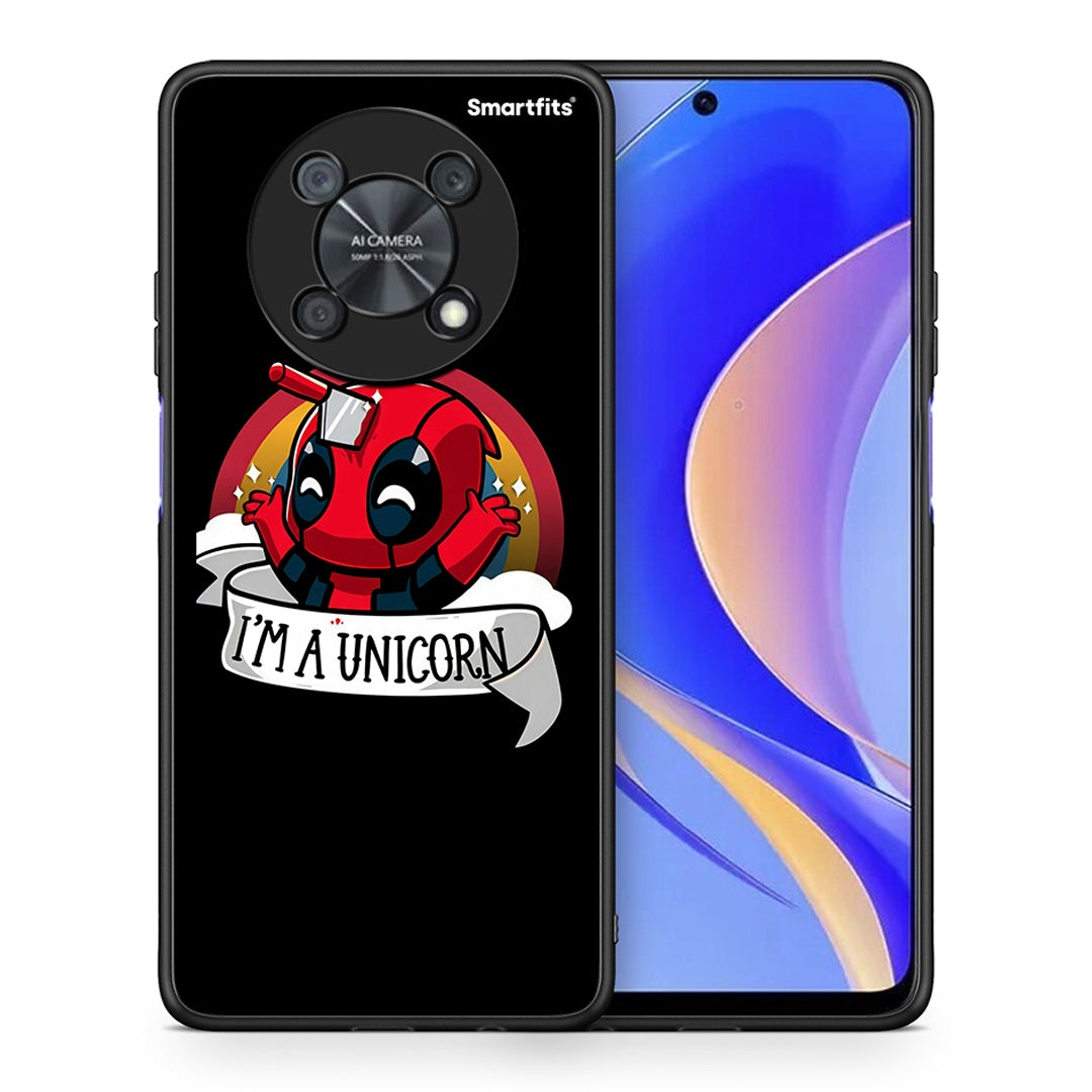 Θήκη Huawei Nova Y90 Unicorn Deadpool από τη Smartfits με σχέδιο στο πίσω μέρος και μαύρο περίβλημα | Huawei Nova Y90 Unicorn Deadpool case with colorful back and black bezels