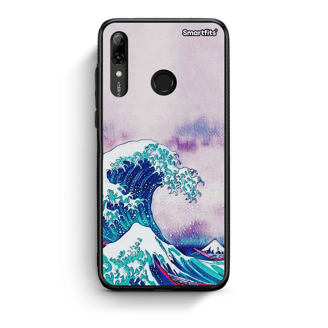 Huawei P Smart 2019 Blue Waves θήκη από τη Smartfits με σχέδιο στο πίσω μέρος και μαύρο περίβλημα | Smartphone case with colorful back and black bezels by Smartfits