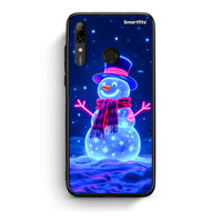 Thumbnail for Huawei P Smart 2019 Christmas Neon Snowman θήκη από τη Smartfits με σχέδιο στο πίσω μέρος και μαύρο περίβλημα | Smartphone case with colorful back and black bezels by Smartfits