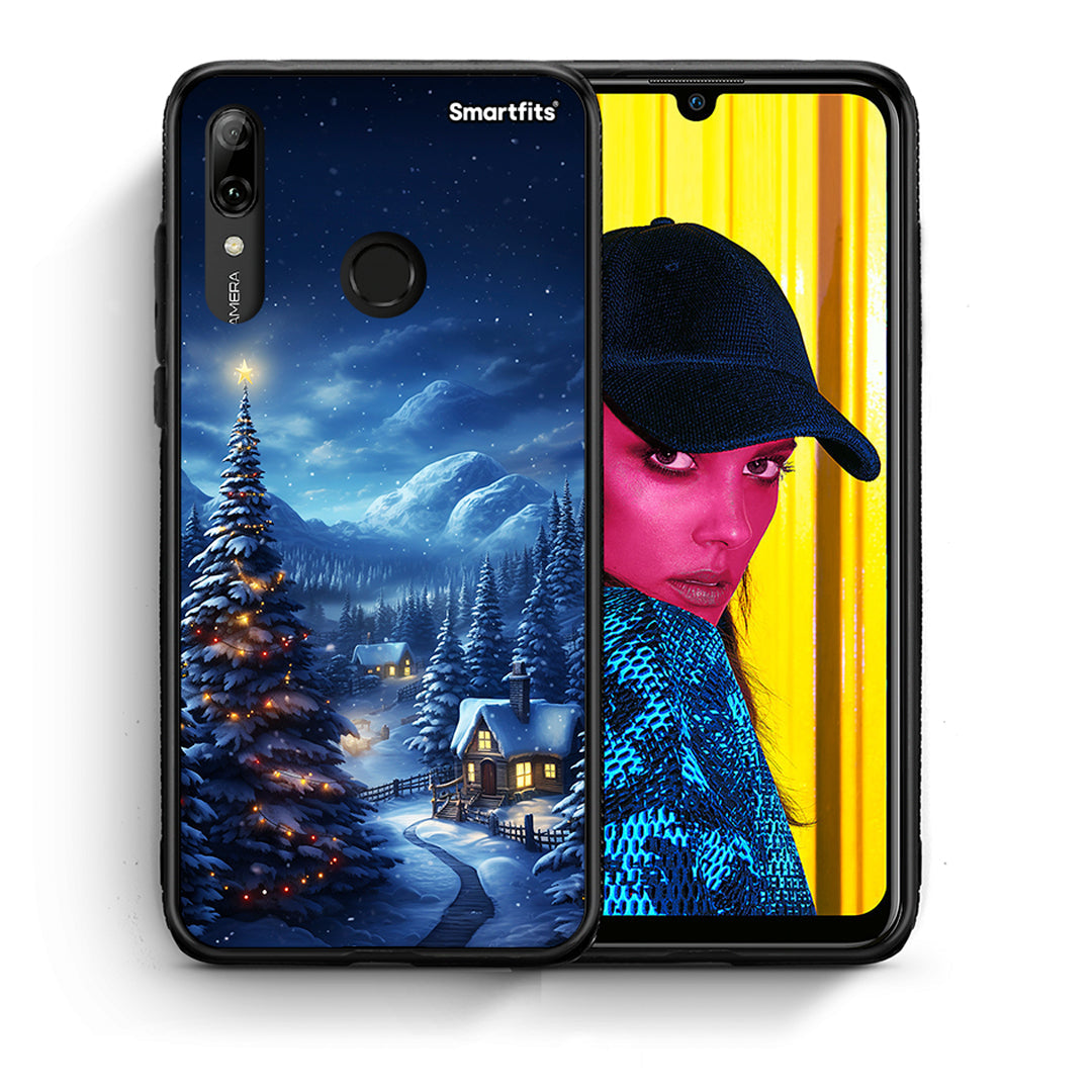 Θήκη Huawei P Smart 2019 Christmas Scenery από τη Smartfits με σχέδιο στο πίσω μέρος και μαύρο περίβλημα | Huawei P Smart 2019 Christmas Scenery case with colorful back and black bezels