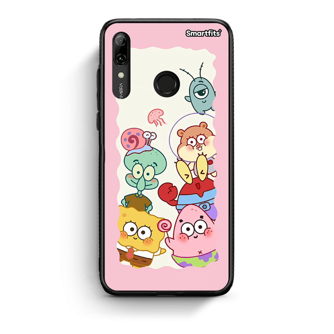 Huawei P Smart 2019 Cute Companion θήκη από τη Smartfits με σχέδιο στο πίσω μέρος και μαύρο περίβλημα | Smartphone case with colorful back and black bezels by Smartfits