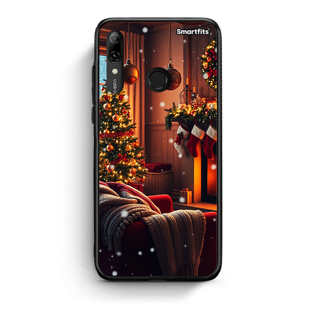 Huawei P Smart 2019 Home For Christmas θήκη από τη Smartfits με σχέδιο στο πίσω μέρος και μαύρο περίβλημα | Smartphone case with colorful back and black bezels by Smartfits