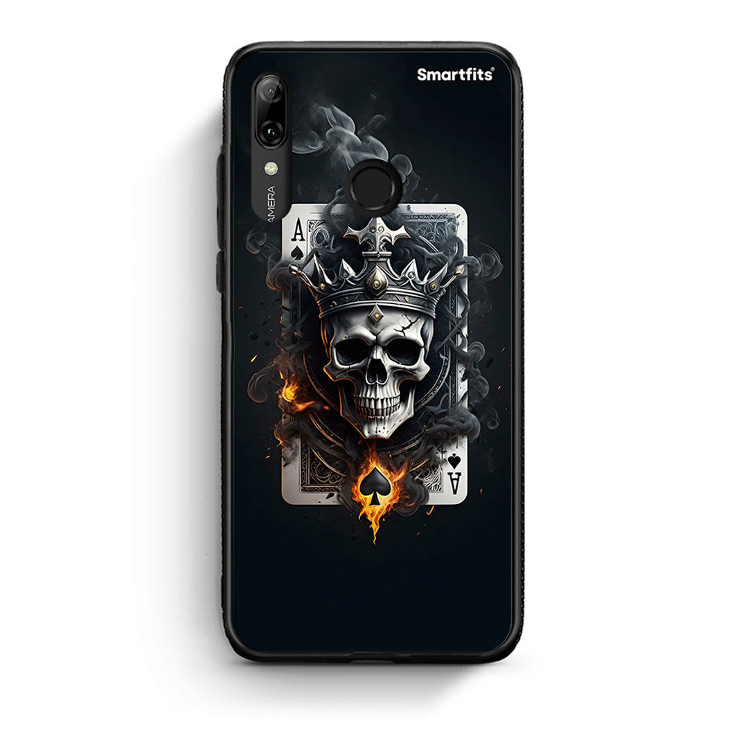 Huawei P Smart 2019 Skull King Ace θήκη από τη Smartfits με σχέδιο στο πίσω μέρος και μαύρο περίβλημα | Smartphone case with colorful back and black bezels by Smartfits