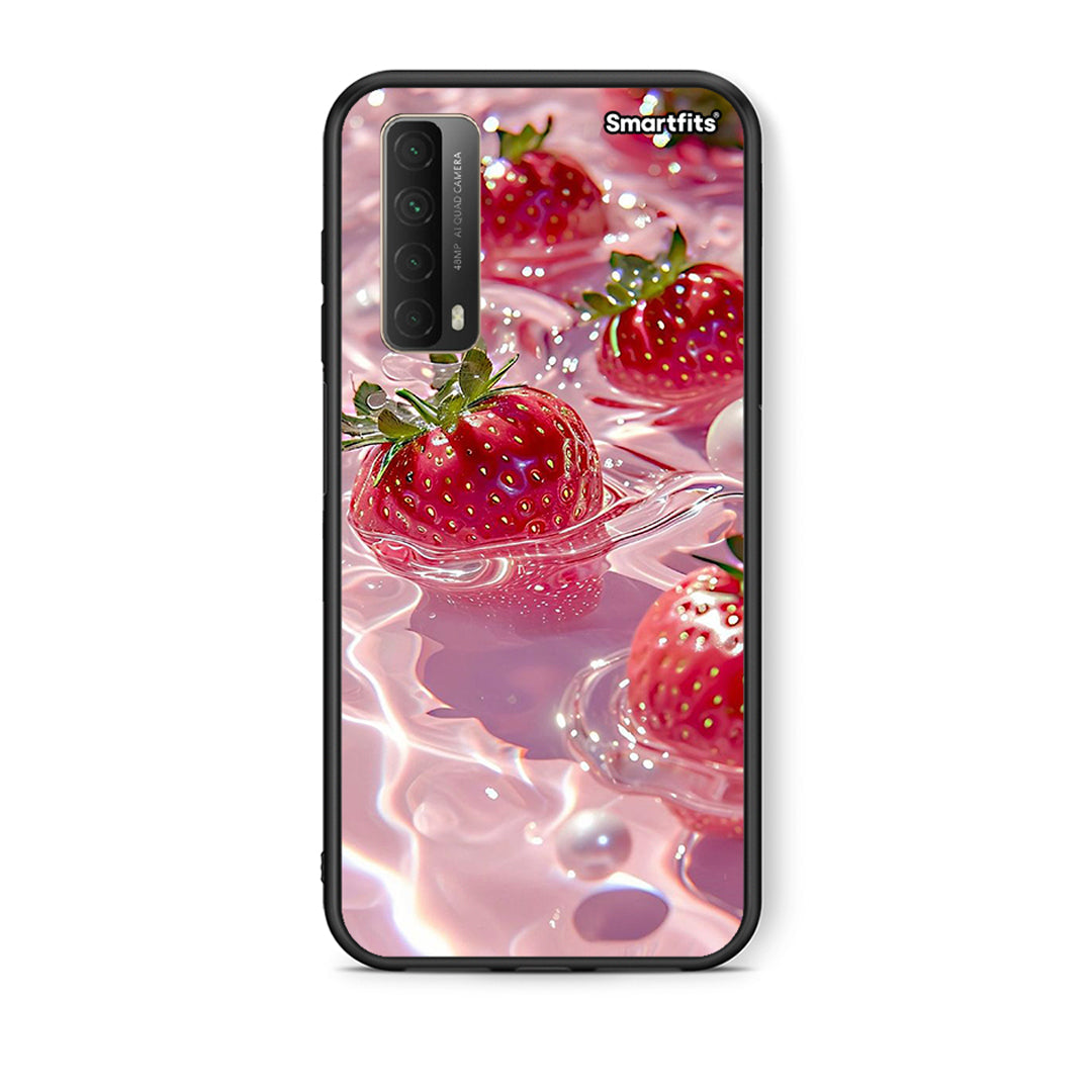 Θήκη Huawei P Smart 2021 Juicy Strawberries από τη Smartfits με σχέδιο στο πίσω μέρος και μαύρο περίβλημα | Huawei P Smart 2021 Juicy Strawberries case with colorful back and black bezels