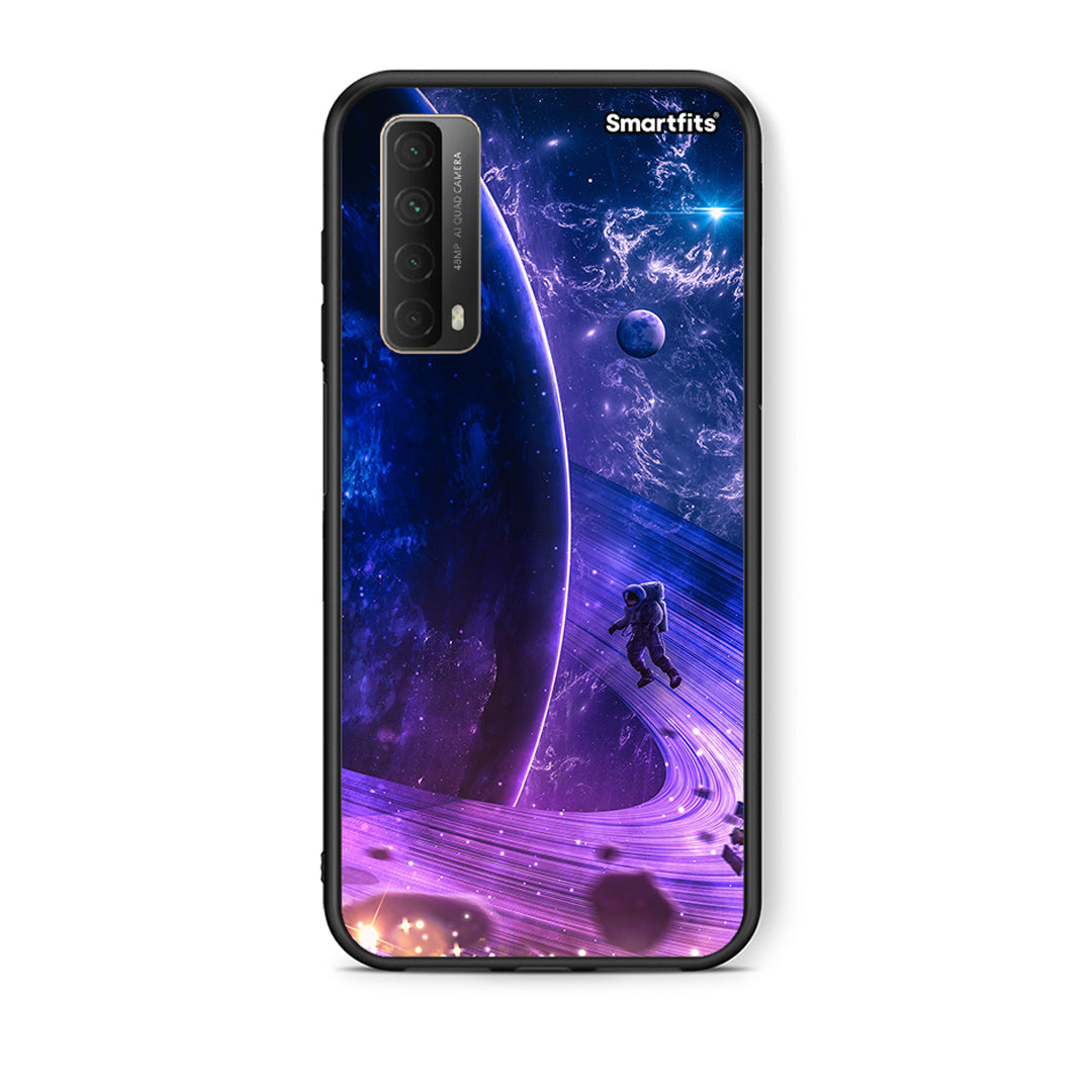 Θήκη Huawei P Smart 2021 Lost Astronaut από τη Smartfits με σχέδιο στο πίσω μέρος και μαύρο περίβλημα | Huawei P Smart 2021 Lost Astronaut case with colorful back and black bezels