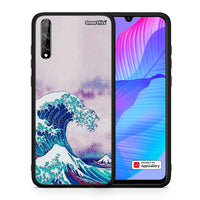 Thumbnail for Θήκη Huawei P Smart S Blue Waves από τη Smartfits με σχέδιο στο πίσω μέρος και μαύρο περίβλημα | Huawei P Smart S Blue Waves case with colorful back and black bezels