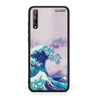 Thumbnail for Huawei P Smart S Blue Waves θήκη από τη Smartfits με σχέδιο στο πίσω μέρος και μαύρο περίβλημα | Smartphone case with colorful back and black bezels by Smartfits